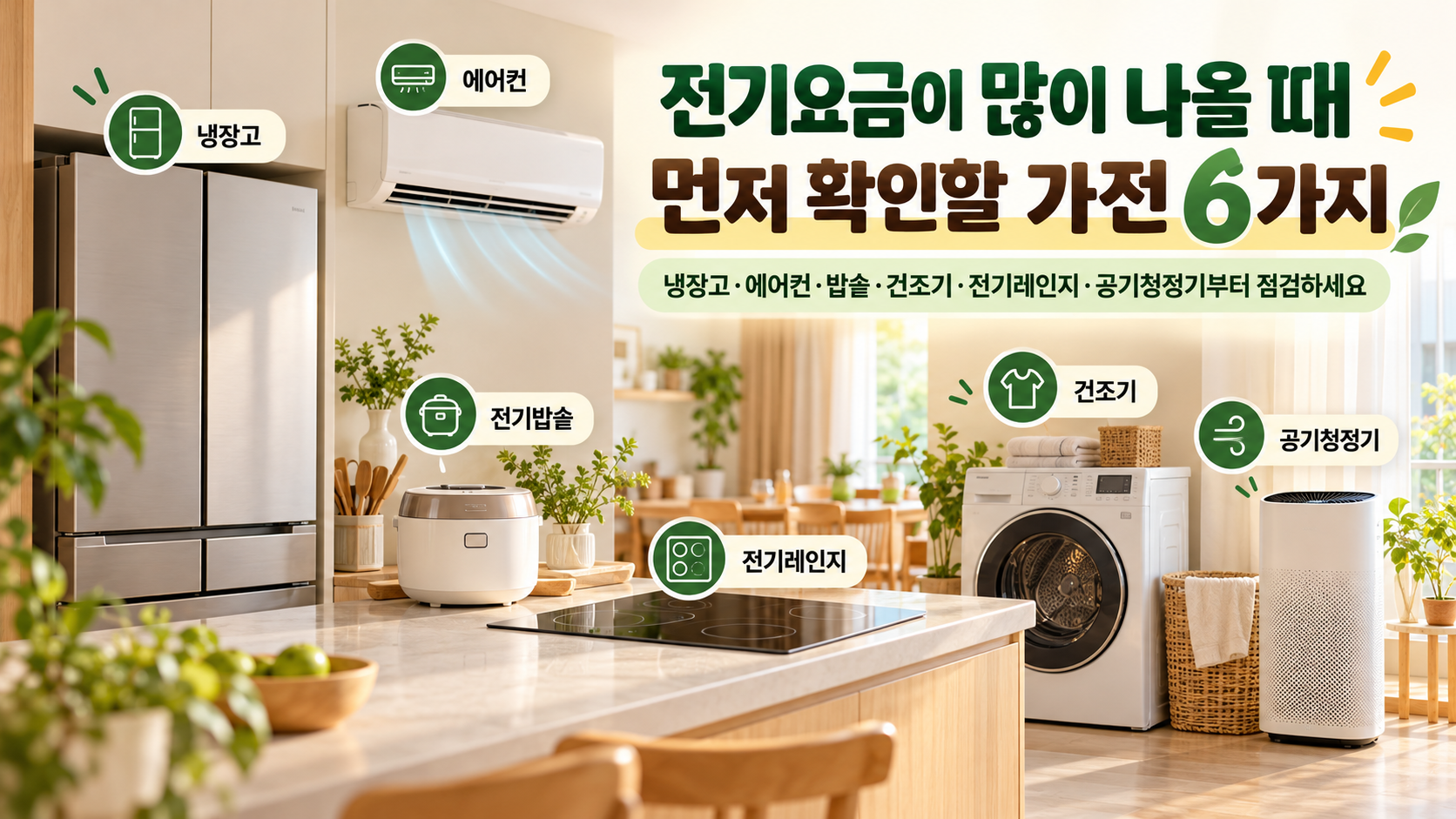 전기요금이 많이 나올 때 먼저 확인할 가전 6가지