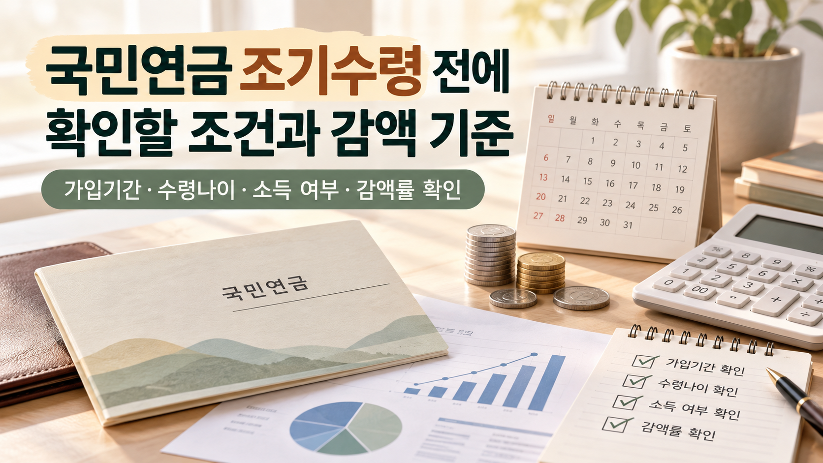 국민연금 조기수령 전에 확인할 조건과 감액 기준